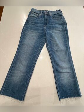 Ariat Vintage Straight Ultra High Rise Medium Wash Cropped Jeans, 26
